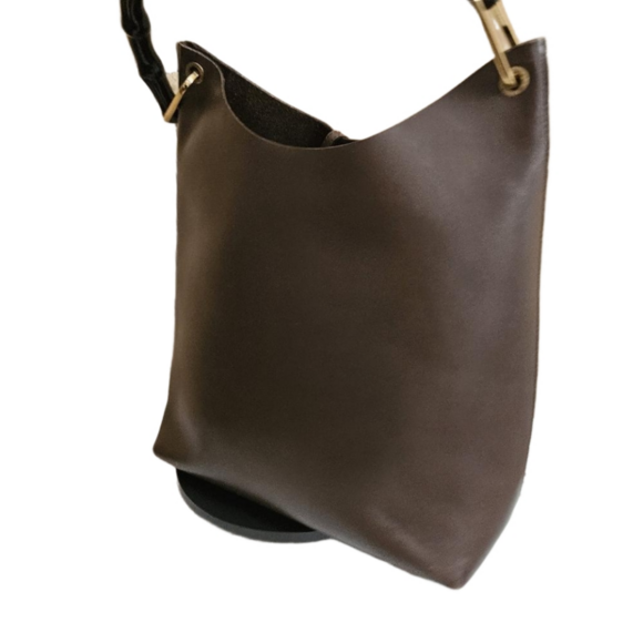 😃😄GUCCI VINTAGE LEATHER BAMBOO HOBO WITH POUCH💘💯 - Picture 3 of 7